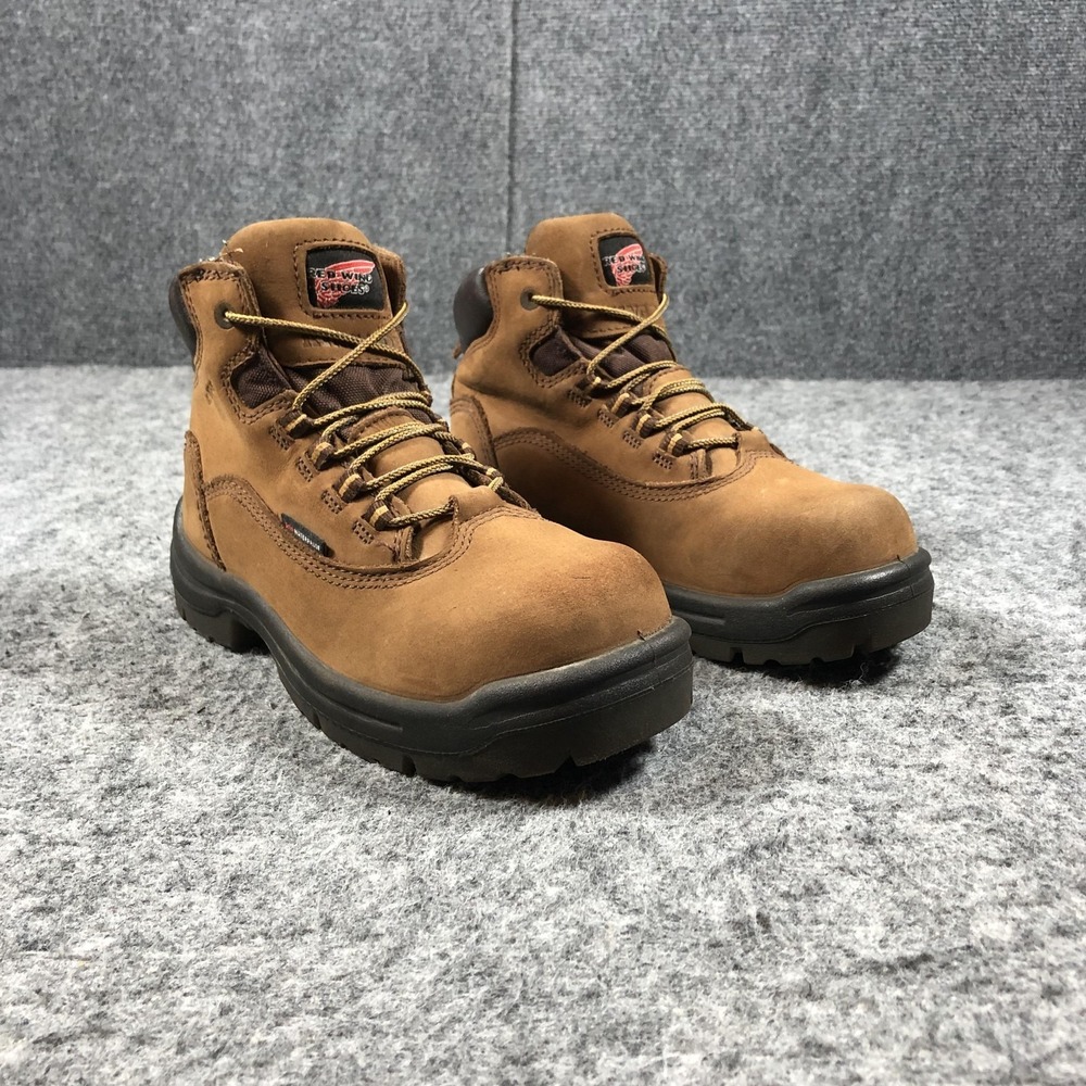 Red Wing Combat Work Boots Womens 6 B Brown Waterproof Ankle Safety Toe 2340